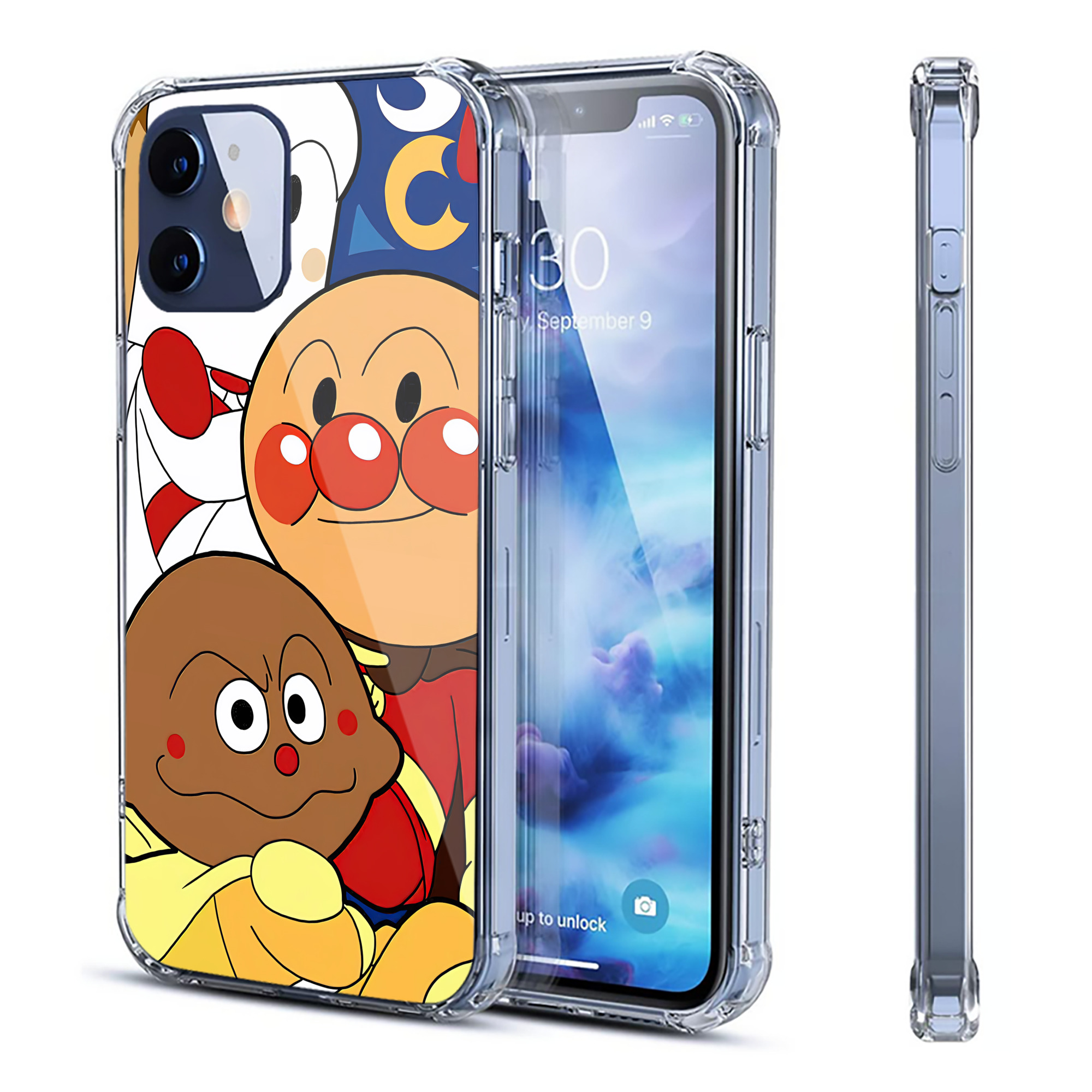 （画像用） アンパンマン Anpanman 【iPhone 12シリーズ対応】透明スマホケース（クリアソフトケース）